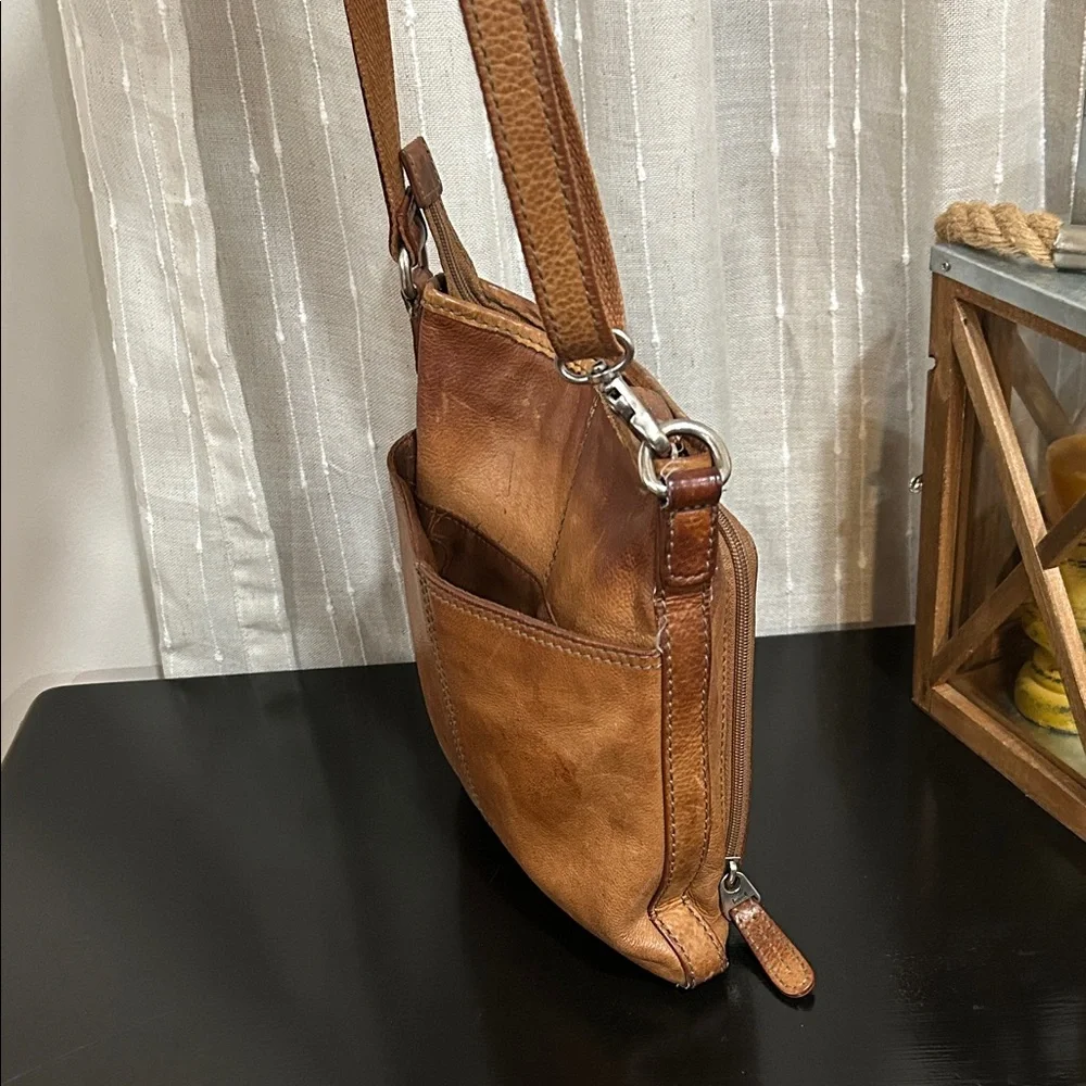 Fossil Brown Leather Crossbody Bag